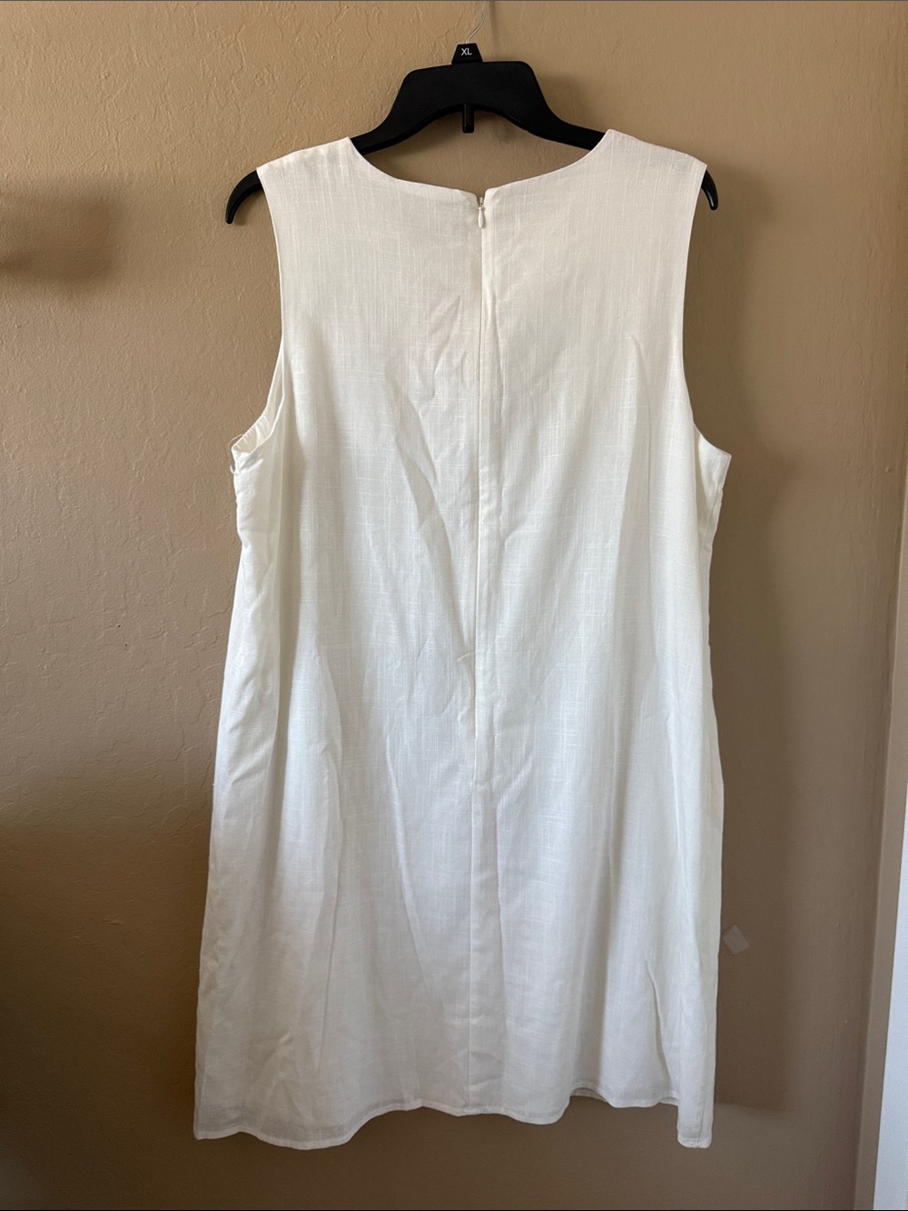 Farmers Market Floral Linen Blend Shift Dress White Size Large NWT - Picture 16 of 17